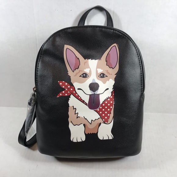 T-Shirt & Jeans Corgi Small Backpack Purse Dog - Picture 2 of 9